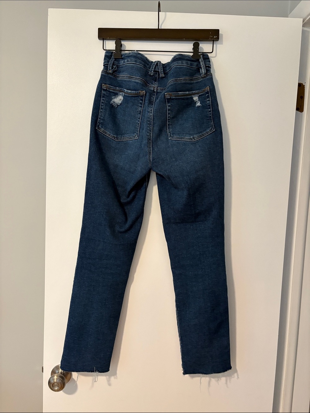Good American Women's Ankle Mid-Dark Wash Blue High-Rise Straight Jeans - Picture 2 of 8